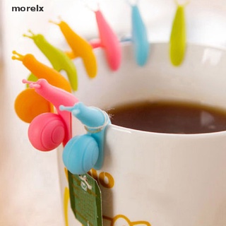 morelx 5pcs exquisito caracol forma de silicona bolsa de té titular taza taza colores caramelo lindo co