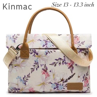 13 pulgadas portátil bolsa Softcase Sling bolso de hombro KINMAC - flores blancas
