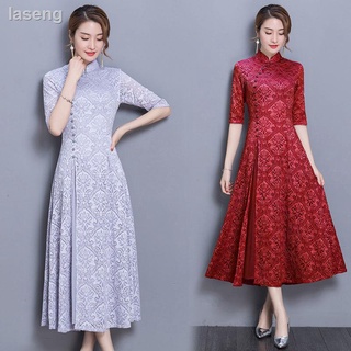 La versión de la mejor que cheongsam vestido para las mujeres verano 2021 nuevo estilo chino de las mujeres falda delgada larga de mediana edad