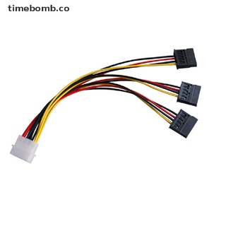 [tiempo] 4 pines ide molex a 3 conectores de cable de extensión serial ata sata power splitter [time]