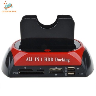 HDD estación de acoplamiento Dual USB 2.0 2.5/ 3.5 pulgadas IDE SATA caja HDD externa (5)