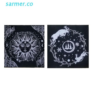 sar2 - mantel de franela suave para tarot, mantel de orientación, diseño de pentagrama, sol, luna, adivinación, paño de tarot