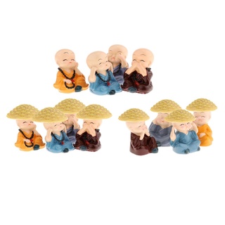 4pcs Buddha Monks Statues Traditional Chinese Monks Figures