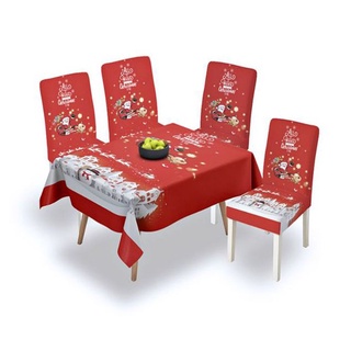 EYEHESHEE Dining Room Seat Cover Stretchable Slipcover Christmas Chair Covers Elastic Removable Home Decor Soft Santa Printed (9)