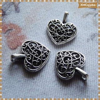 CHARMS 50 colgantes antiguos de plata de corazón para hacer joyas hallazgos accesorio