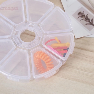 Caja de almacenamiento de plástico transparente de 8 compartimentos con tapa para botones de perlas, manualidades de pesca