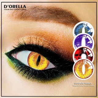 D'ORELLA 1 Pair(2pcs) Cateye Cosplay Colorful Contact Lenses Halloween Contact Lens Crazy Lens Eye Color