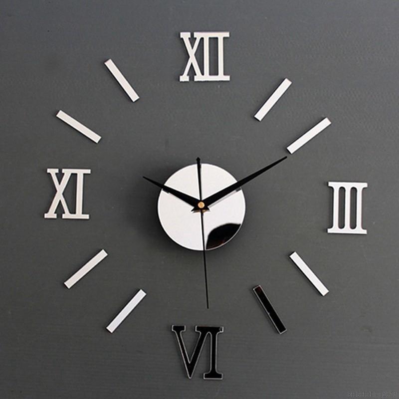 moda elegante número romano número sin marco reloj de pared 3d decoración del hogar