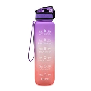Botella de 1 litro arco iris con pajitas/motivación botellas de beber 1 litro/botellas de beber arco iris/botellas virales (6)