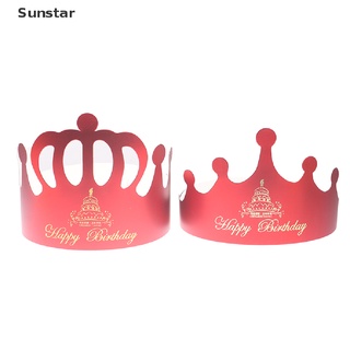 [Sunstar] 10 x sombreros de papel de feliz cumpleaños para niños, princesa, corona, decoración de fiesta