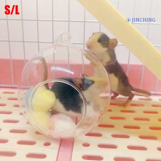[Jinching] pequeña mascota hámster de verano de vidrio de refrigeración de la casa de la cama colgante jaula nido caja caso (1)