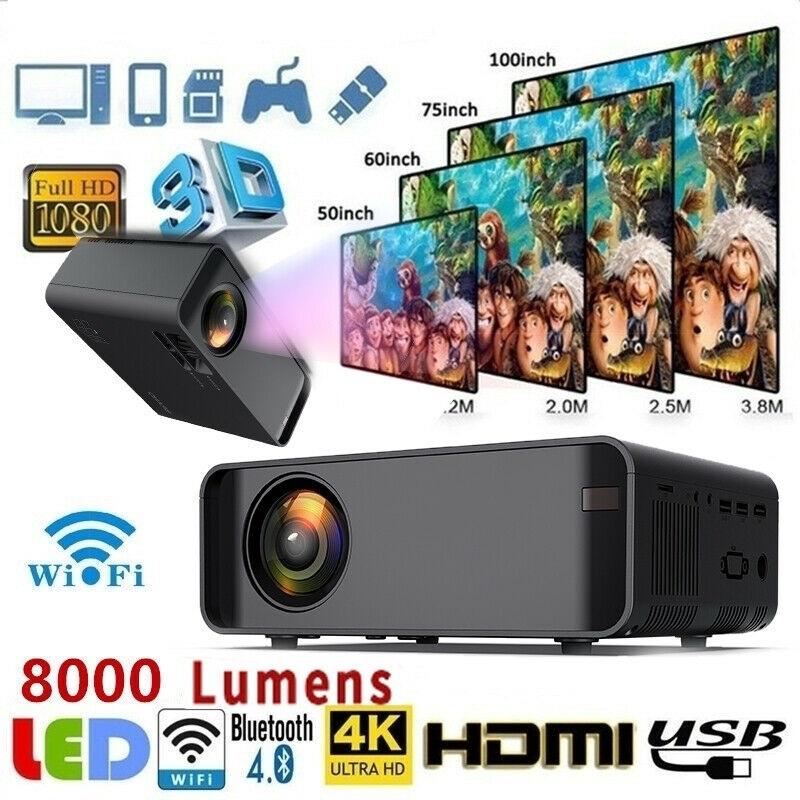 Proyector inalámbrico 8000 Lumens 1080p Wifi 3d 4k Hd Led