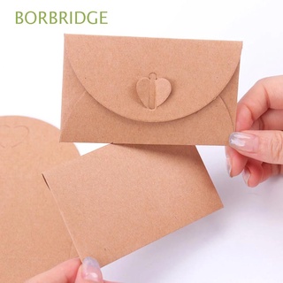 BORBRIDGE 10pcs Envelope Love Letter Paper Envelopes Kraft Paper DIY Gift Card Handmade Romantic Vintage Love Button