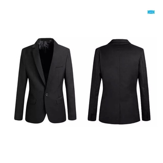 Los hombres Blazer abrigo Slim traje de estilo coreano negro Casual de negocios diario chaquetas (4)
