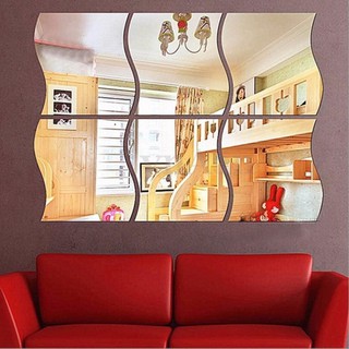 6 unids/Set DIY extraíble casa habitación espejo de pared pegatina decoración arte decoración (1)