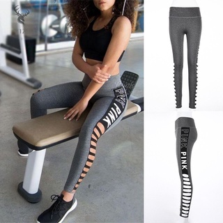 Y1zj mujer cintura alta pantalones deportivos impresos huecos diseño delgado Leggings Control barriga pantalones de entrenamiento para Fitness