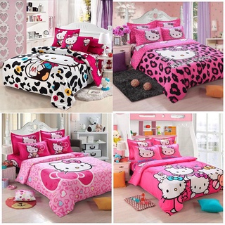 lindo de dibujos animados twin/full/queen tamaño cadar hello kitty sábanas de cama conjuntos de almohada