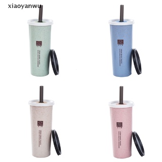 [xiaoyanwu] taza de agua con paja cola tazas de café paja de trigo plástico saludable bebida botella [xiaoyanwu]