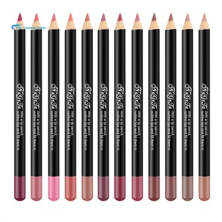 12 colores mate impermeable lápiz de labios duradero no pegajoso cosméticos Lip Liner Beautiful Makeup Lipstick Soft Lip Contour Pencil for Makeup