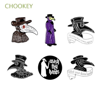 CHOOKEY New Enamel Pins Buckle Jewelry Brooch Plague Doctor Dripping Oil Gift Beak Face Men Women Fashion Clothes Jewelry Badge