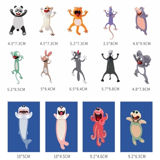 PEONY Nuevo Estilo De Animales De Dibujos Animados Shiba Inu Suministros Escolares 3D Marcapáginas Serie Océano Creativo Gato Divertido PVC Libro Marcadores (2)