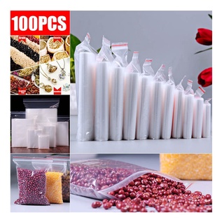 100 Bolsas De Almacenamiento De Alimentos , Reutilizables , Transparentes , De Polietileno , 4 X 6 Cm (1)