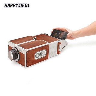 Mini proyector de teléfono inteligente de cartón portátil para proyector de cine en casa