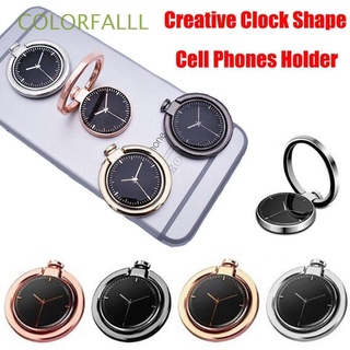 colorfalll - soporte para teléfono móvil (metal, 360, giratorio, anillo de dedo, soporte universal, forma de reloj caliente, multicolor)