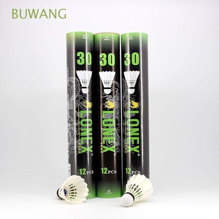 BUWANG Durable Shuttlecock Goose Feather Shuttlecocks Products Badminton Balls Portable 12pcs Outdoor Sport Sports Game Flying Stability Racquet Sports Training Ball