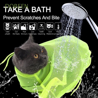 DOREEN práctica bolsa de aseo de gato Anti mordeduras de entrenamiento bolsa de lavado antiarañazos malla duradera de baño protector de inyección de uñas recorte/Multicolor (1)
