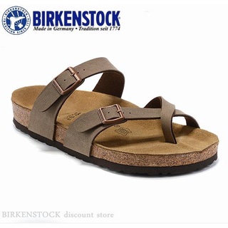 Birkenstock Mayari Hombres/Hembra Clásico Corcho Lichi Patrón Marrón Sandalias Zapatillas 34-46