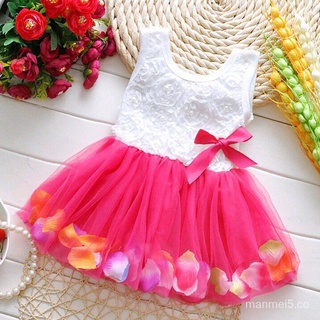 🤷‍♀️vestido de niña de verano de moda de encaje arco flor de tul pétalos de princesa tutú vestidos BEQK (1)
