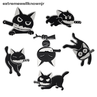 ewjr dibujos animados creativo gato negro modelado pop-enamel pin solapa insignias broche joyería nuevo