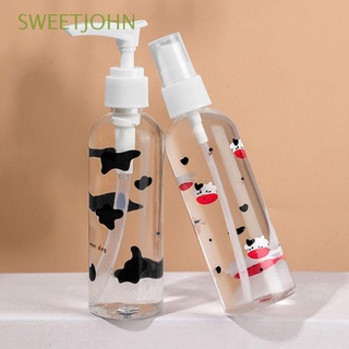 Sweetjohn botella de pulverización de plástico de dibujos animados atomizador recargable botella vacía portátil viaje lindo transparente desinfectante de manos prensa botella de Perfume