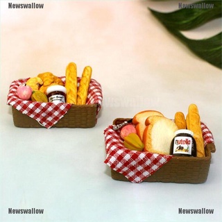 [nw] 1:12 casa de muñecas miniatura juego de desayuno cesta de pan casa de muñecas accesorios de alimentos [newswallow]