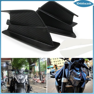 2 piezas de fibra de carbono motocicleta fija ala de viento universal winglets decoración