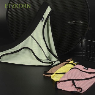 ETZKORN Breathable Screw Thread Panties Comfortable U Convex Men Thong Letter Underpants Underwear Modal Soft Simple y Briefs/Multicolor