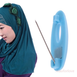 xia mujeres turbante aguja ovalada musulmán hiyab pin cabeza envolturas clip de seguridad bufanda hebilla
