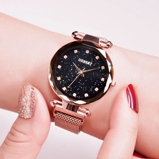 reloj de pulsera casual para mujer romanticbracelet cielo estrellado diseño simple a prueba de agua señoras rhinestone reloj