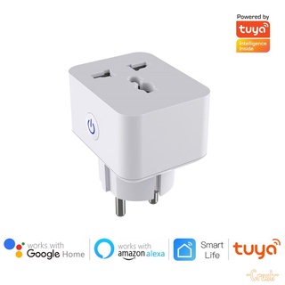 tuya Wifi Mini Smart Plug Outlet Socket 15A Sincronización Para Alexa Google Home Universal Crush
