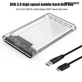 Weststreet 5Gbps de alta velocidad pulgadas SATA HDD SSD USB móvil disco duro caja caso para PC