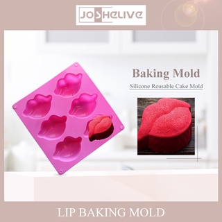 6 agujeros 3d boca labios en forma de silicona molde para hornear mousse pastel forma de jabón molde de silicona para jabón gelatina molde de hielo cubo imag (1)