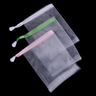 Qukiblue Nylon soap net small drawstring exfoliating mesh soap saver pouch bag sack net CO