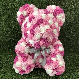 mcc flor de espuma artificial rosa oso precioso día de san valentín cumpleaños romántico regalo (7)