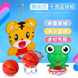 baloncesto de dibujos animados aro de baloncesto de los niños de juguete ajustable de dibujos animados de animales de la cesta de los deportes educativos juego interactivo