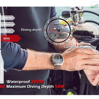 Reloj analógico Digital deportivo para hombre reloj de pulsera de negocios de acero altímetro brújula 200 m impermeable con correa de silicona (6)