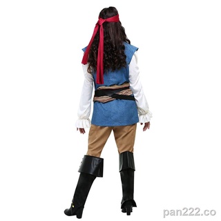 ❉❡✵Halloween cosplay costume party costume cos costume Caribbean adult pirate captain costume issued on behalf of