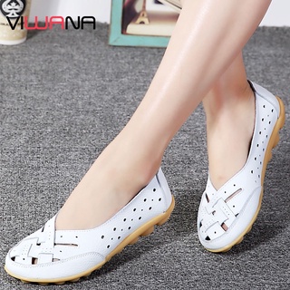 Pisos zapatos para las mujeres en más el tamaño 35-44 suela suave de cuero Casual zapatos de estilo de deslizamiento en mocasines señoras plana zapatos de las mujeres (7)