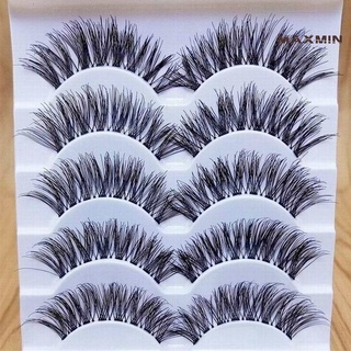 maxmin 5 pares de pestañas postizas atractivas cómodas y naturales maquillaje de ojos naturales pestañas postizas