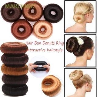 marohnic elegante anillo de pelo moda pelo herramientas de peinado donut shaper mujeres marrón accesorios de pelo peluca mágica negro bun maker